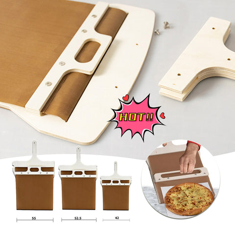 Versatile Sliding Pizza Peel: Wooden-Handled Storage Board for Effortless Pizza Transfer